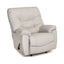 A light beige Trilogy Frederica Taupe Recliner 4595-LM98-28 by Franklin Furniture Corp. with padded armrests and backrest, featuring a side lever for reclining. The chair is supported by small black feet and boasts a soft, cushioned look enhanced with gel-blended cushions for extra comfort.