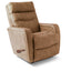 Tan leather La-Z-Boy Baron Recliner 807-10-E2036-75 with a bucket chaise seat and a wooden handle on the side.