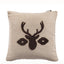HiEnd Accents Aztec Deer Bust Embroidered Burlap Throw Pillow