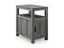 Fendenmore Gray Chairside End Table T190-317 featuring a weathered gray finish, an open top shelf, and a lower cabinet door with a black handle.