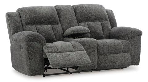 Frohn Graphite Reclining Loveseat 3740694 - Darseys Furniture & Mattress Frohn Graphite Reclining Loveseat 3740694 - Darseys Furniture & Mattress