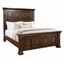 Big Valley King Size Headboard, Footboard, & Rails 361-BR15/16/91 king size panel bed frame in dark wood with a brownstone finish and paneled headboard and footboard detailing.