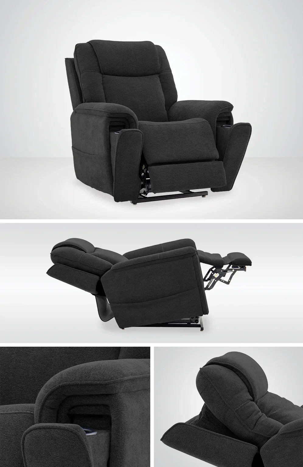 Trio Mezzo Trento Charcoal LIft Chair MM3600-VTCHC-H0A - Darseys Furniture & Mattress Trio Mezzo Trento Charcoal LIft Chair MM3600-VTCHC-H0A - Darseys Furniture & Mattress