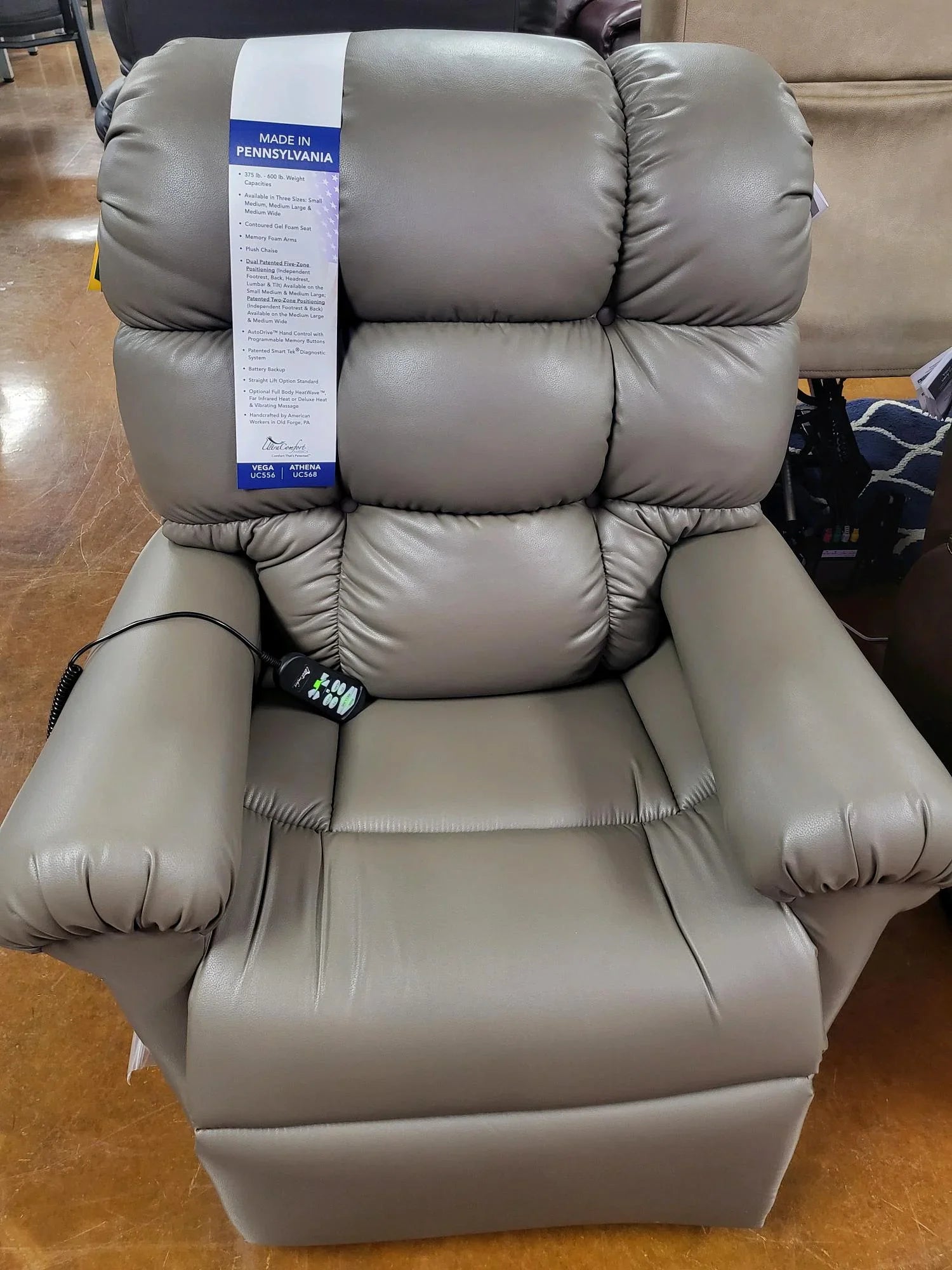 Vega Medium Lage Brisa Shiitake Lift Chair UC556-MLA-DST-USH. Vega Medium Lage Brisa Shiitake Lift Chair UC556-MLA-DST-USH.
