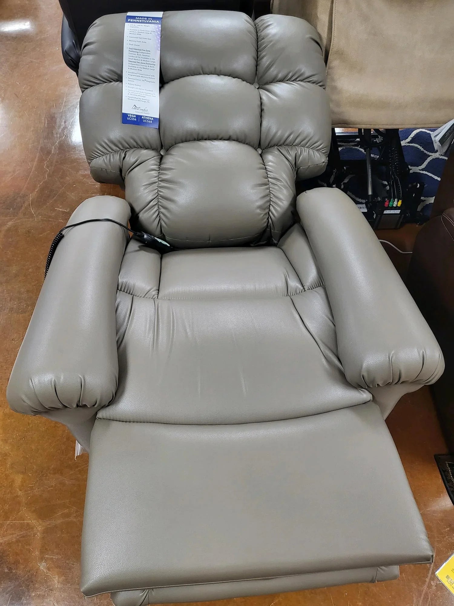 Vega Medium Lage Brisa Shiitake Lift Chair UC556-MLA-DST-USH. Vega Medium Lage Brisa Shiitake Lift Chair UC556-MLA-DST-USH.