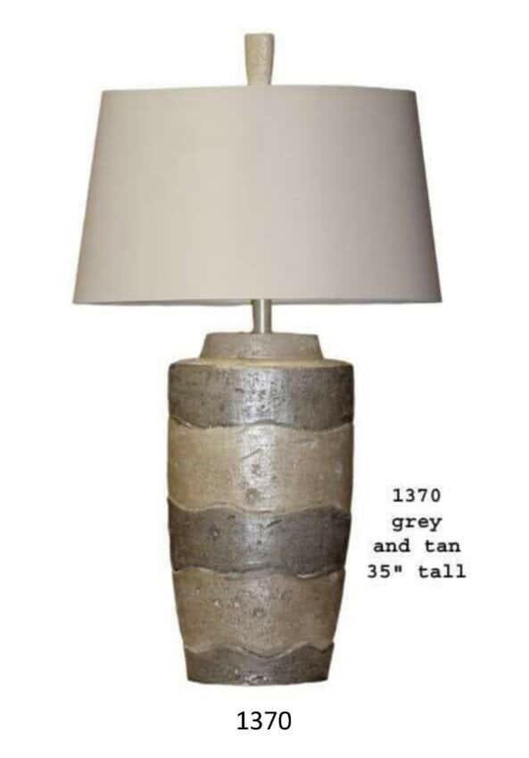 H & H Lamp 1370 Grey And Tan Lamp.