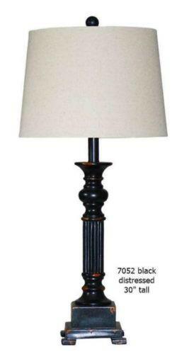 H & H Lamp 7052 Black Distressed Lamp.