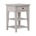 Lake House White Chairside End Table 110W-OT1021