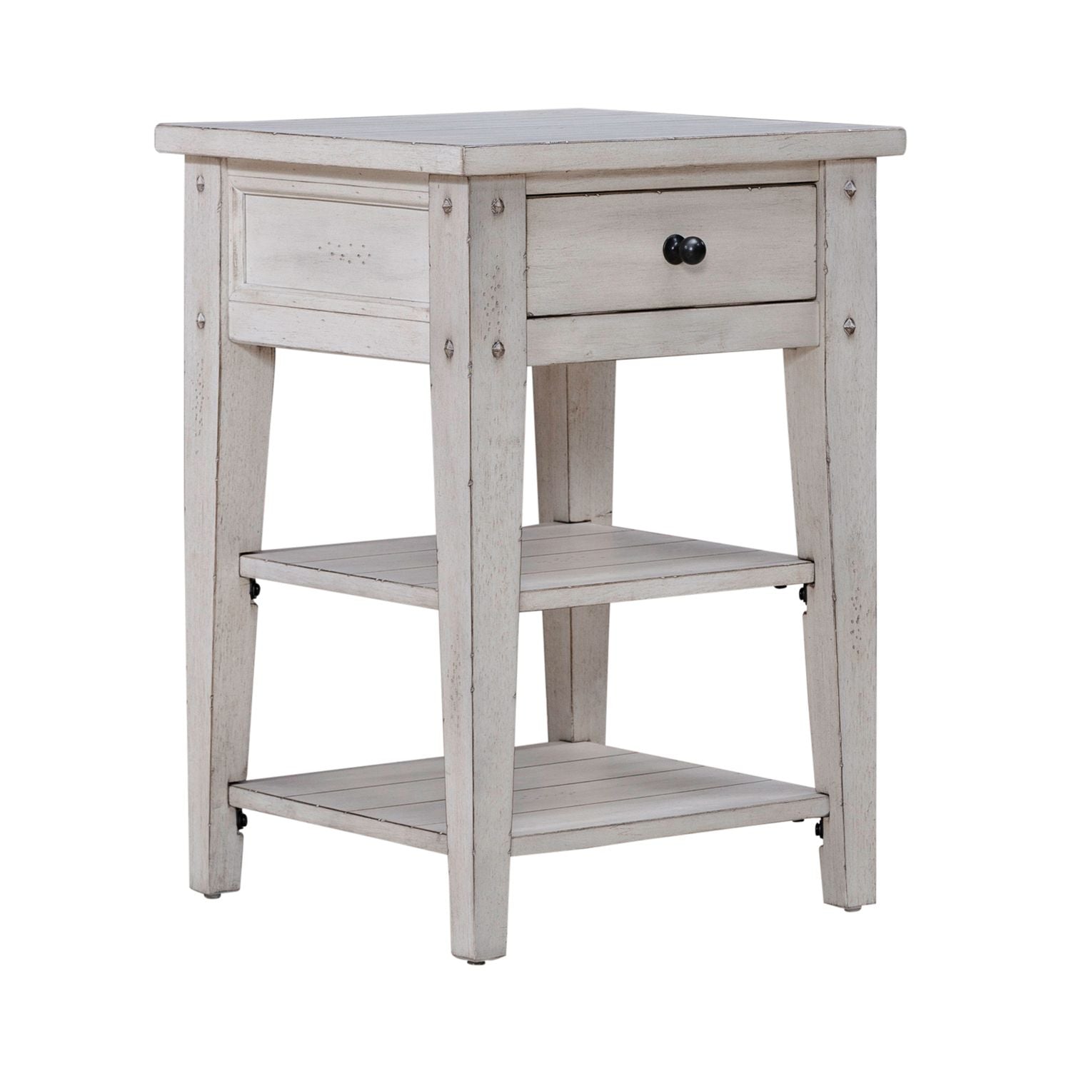 Lake House White Chairside End Table 110W-OT1021