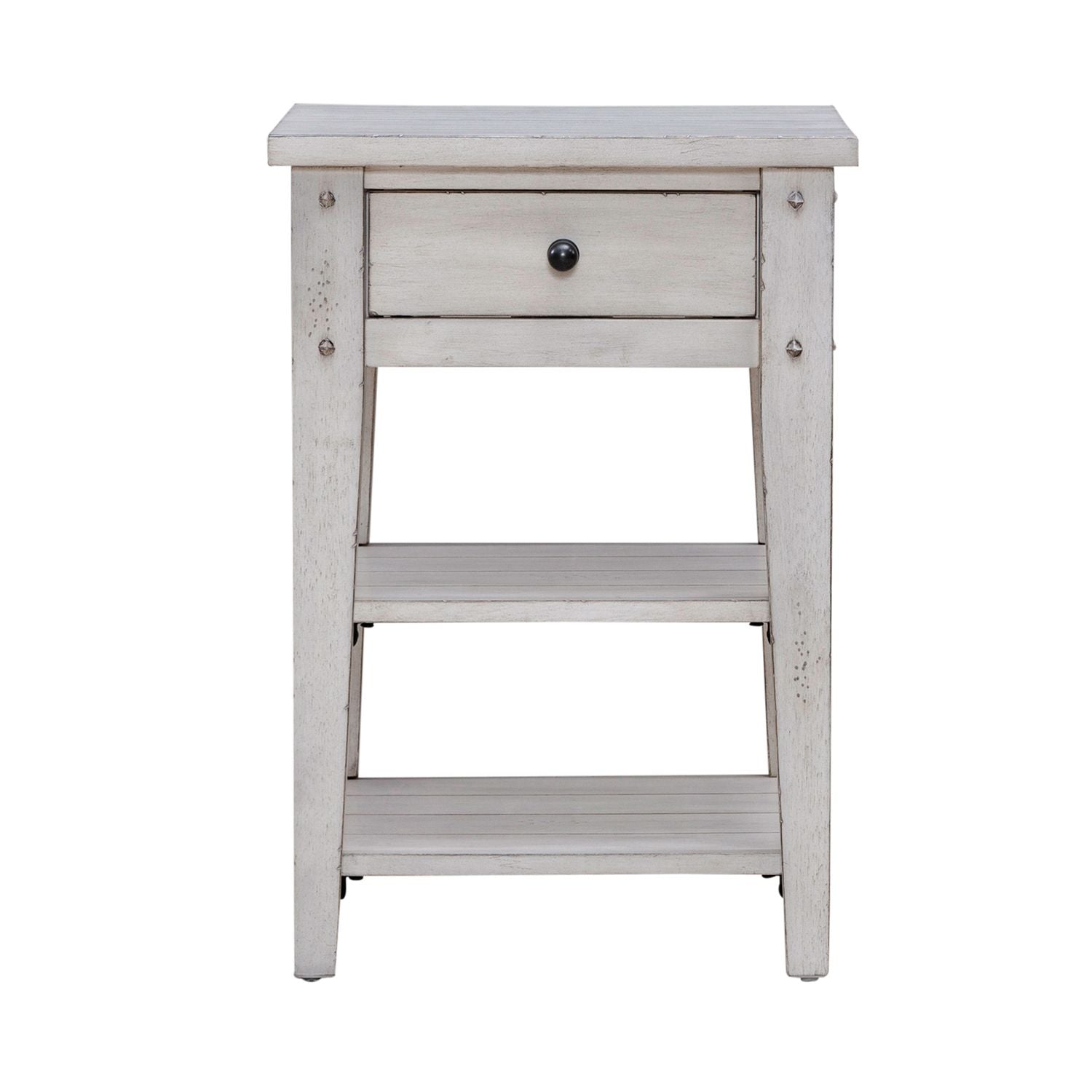 Lake House White Chairside End Table 110W-OT1021