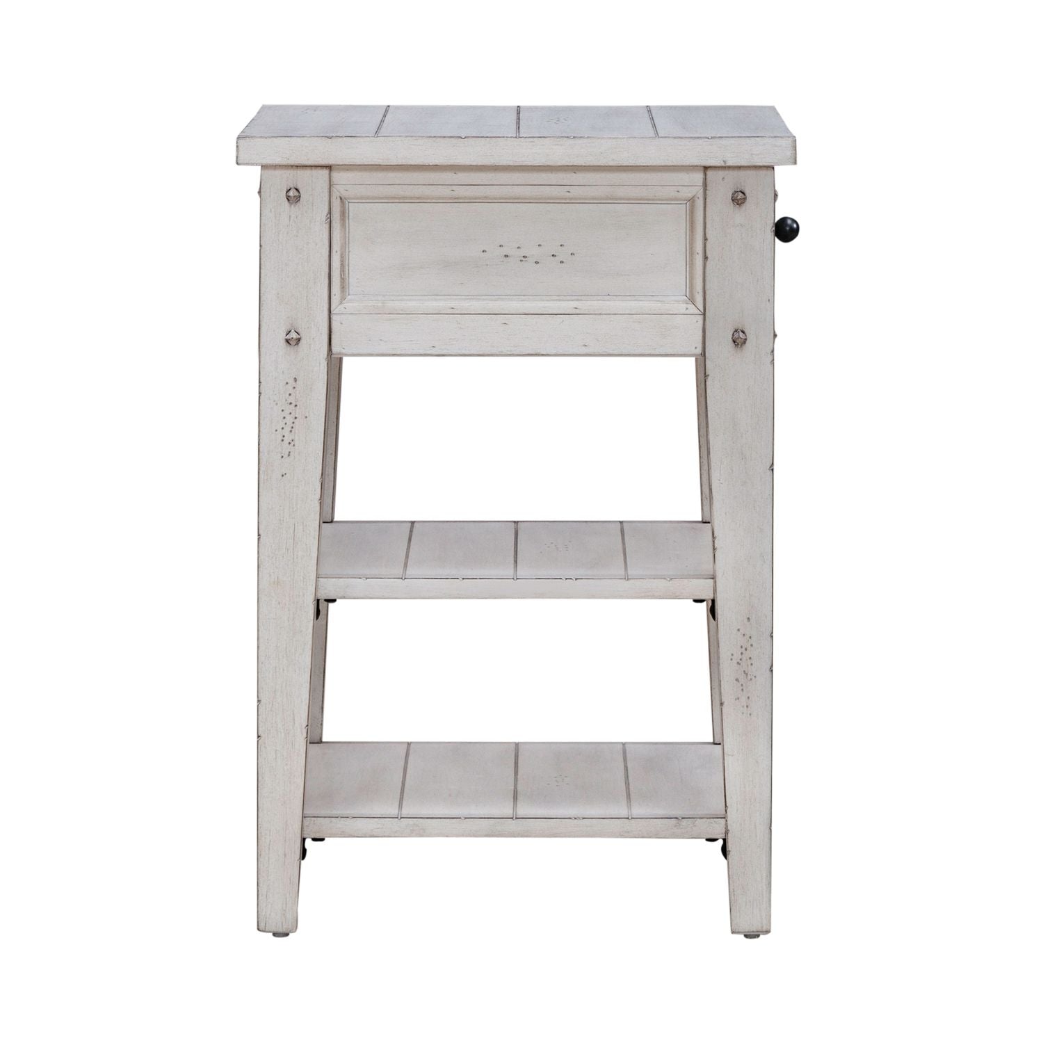 Lake House White Chairside End Table 110W-OT1021