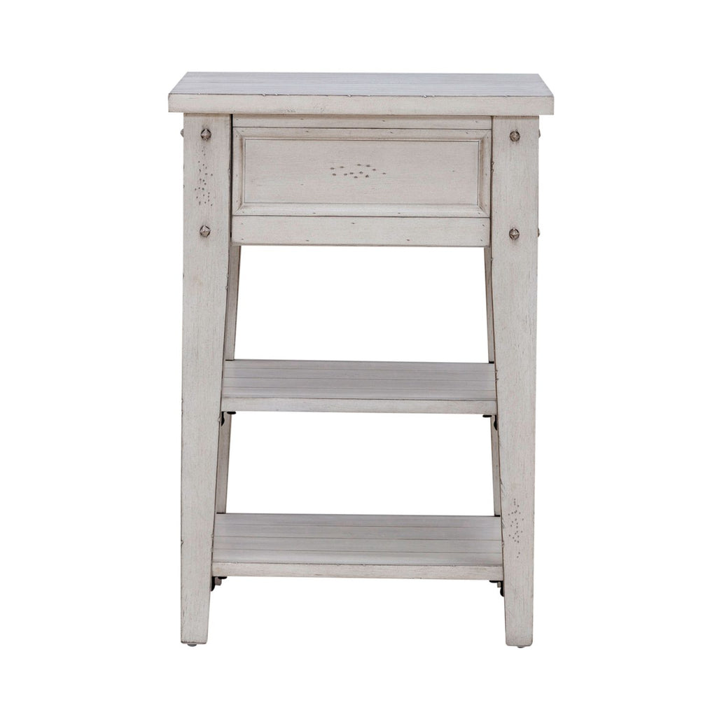 Lake House White Chairside End Table 110W-OT1021