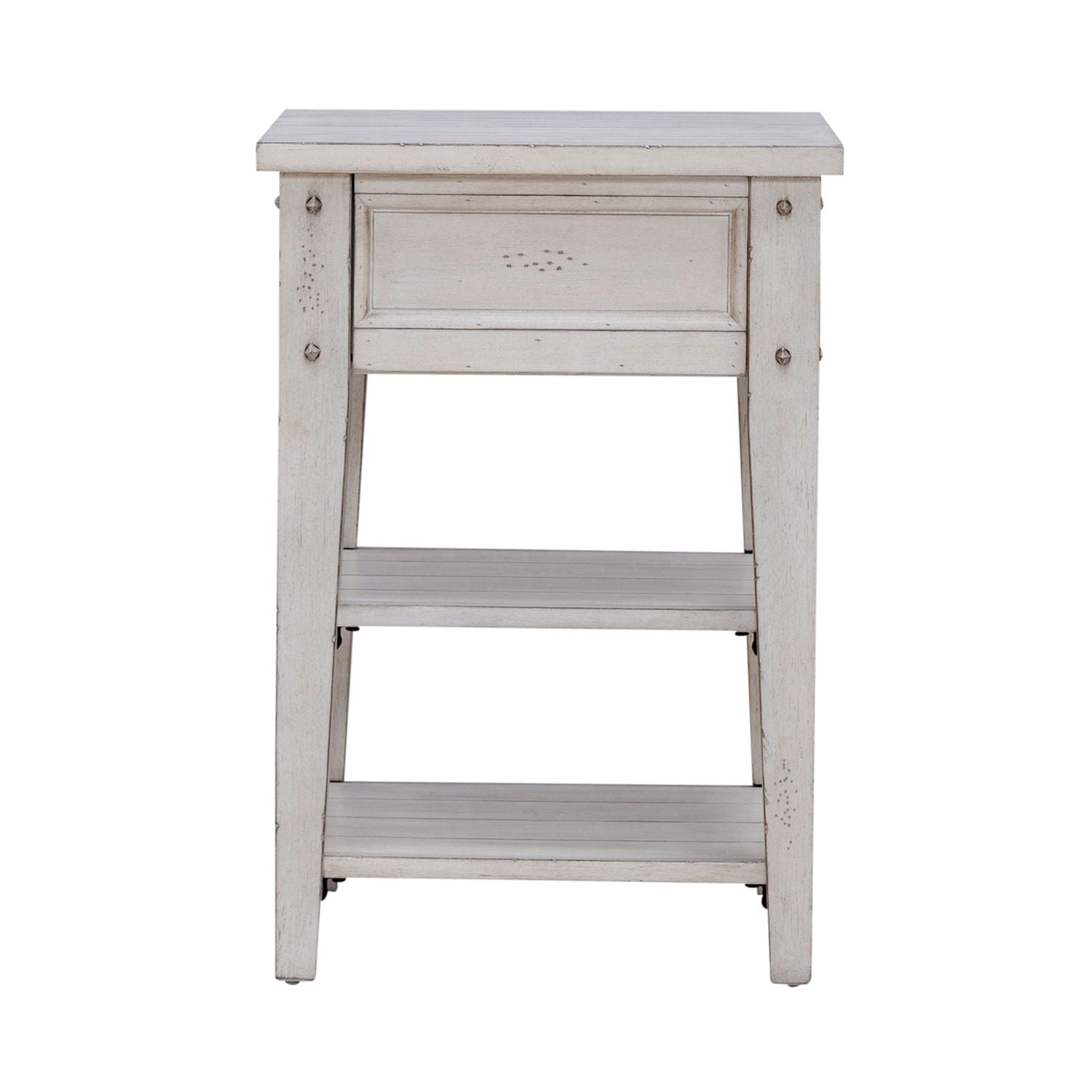 Lake House White Chairside End Table 110W-OT1021