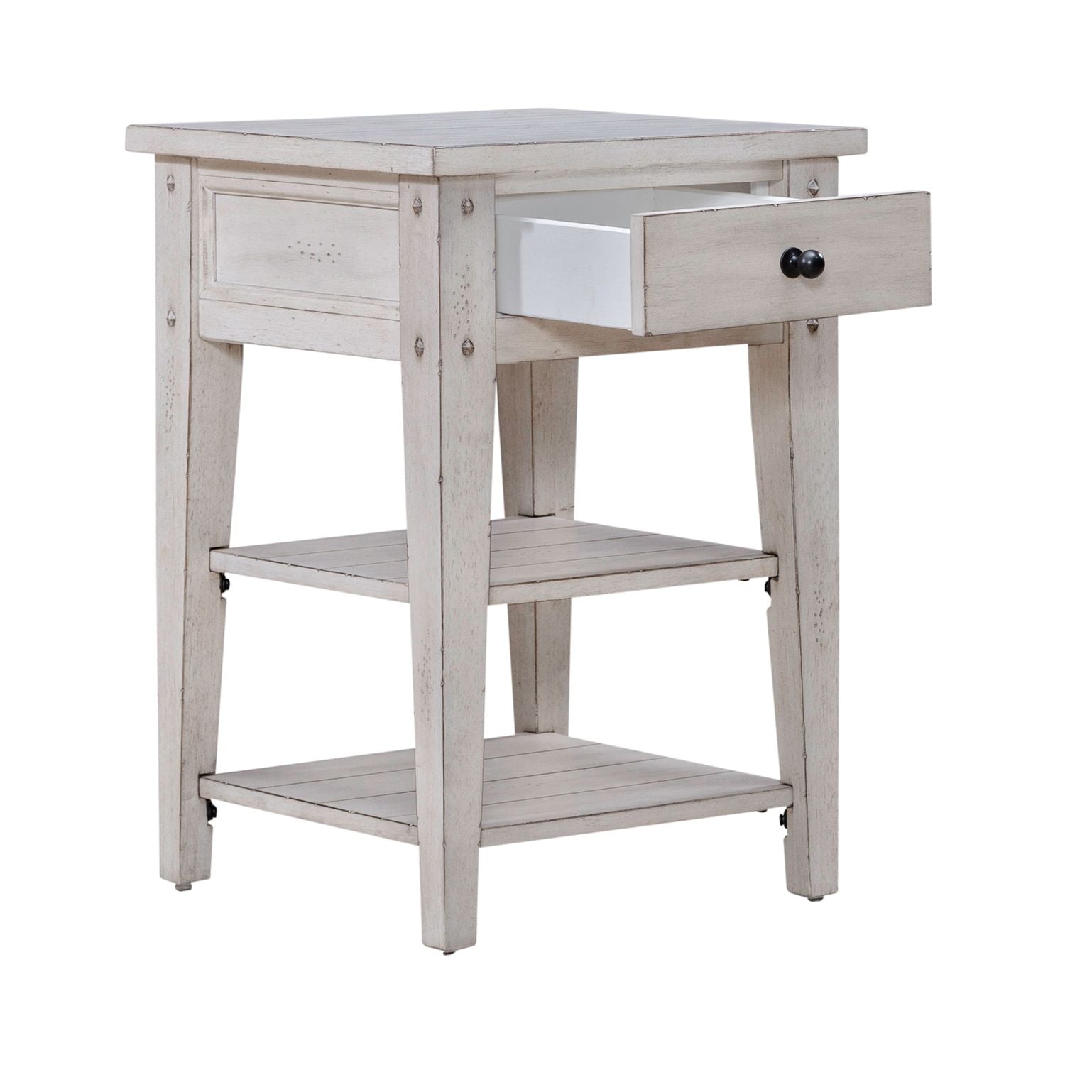 Lake House White Chairside End Table 110W-OT1021