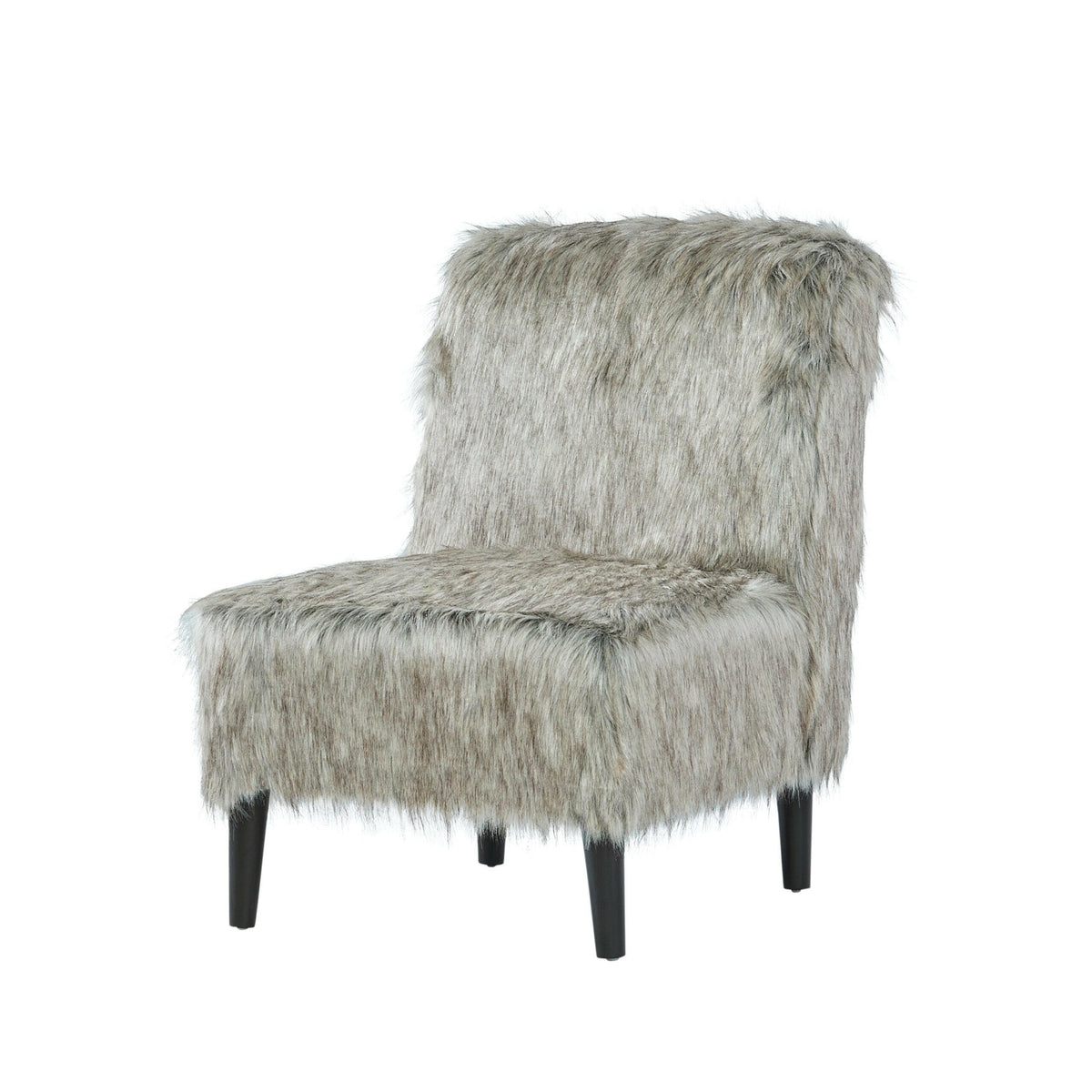 Brown Wolf Fur Chair Accent Chair 1550AC