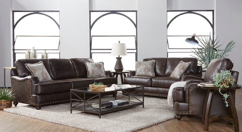 Ridgeline Brownie Sofa & Loveseat 17255