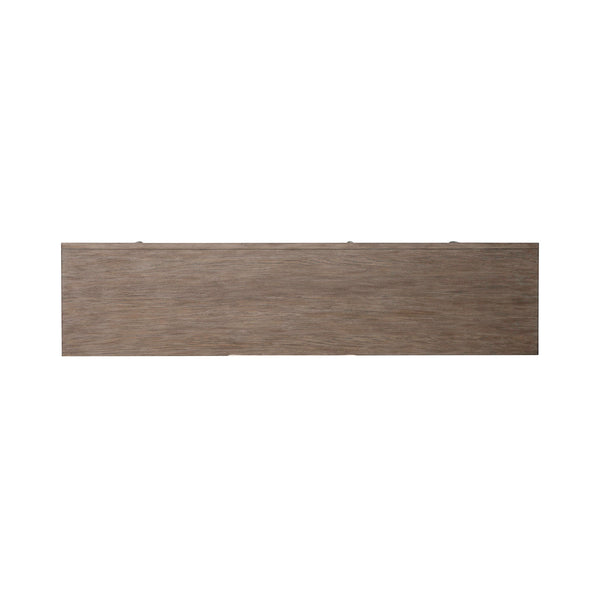 A rectangular wooden plank with a light brown, textured finish, evoking the sophisticated craftsmanship of the Liberty Furniture Lafayette Curio Cabinet 2219-AC1000, isolated on a white background.