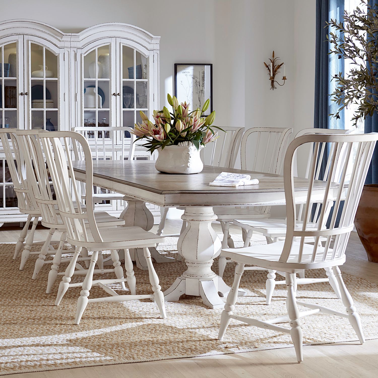 Magnolia Manor Table & 8 Chairs 244-C1000S-P4424-T4424 - Darseys Furniture & Mattress