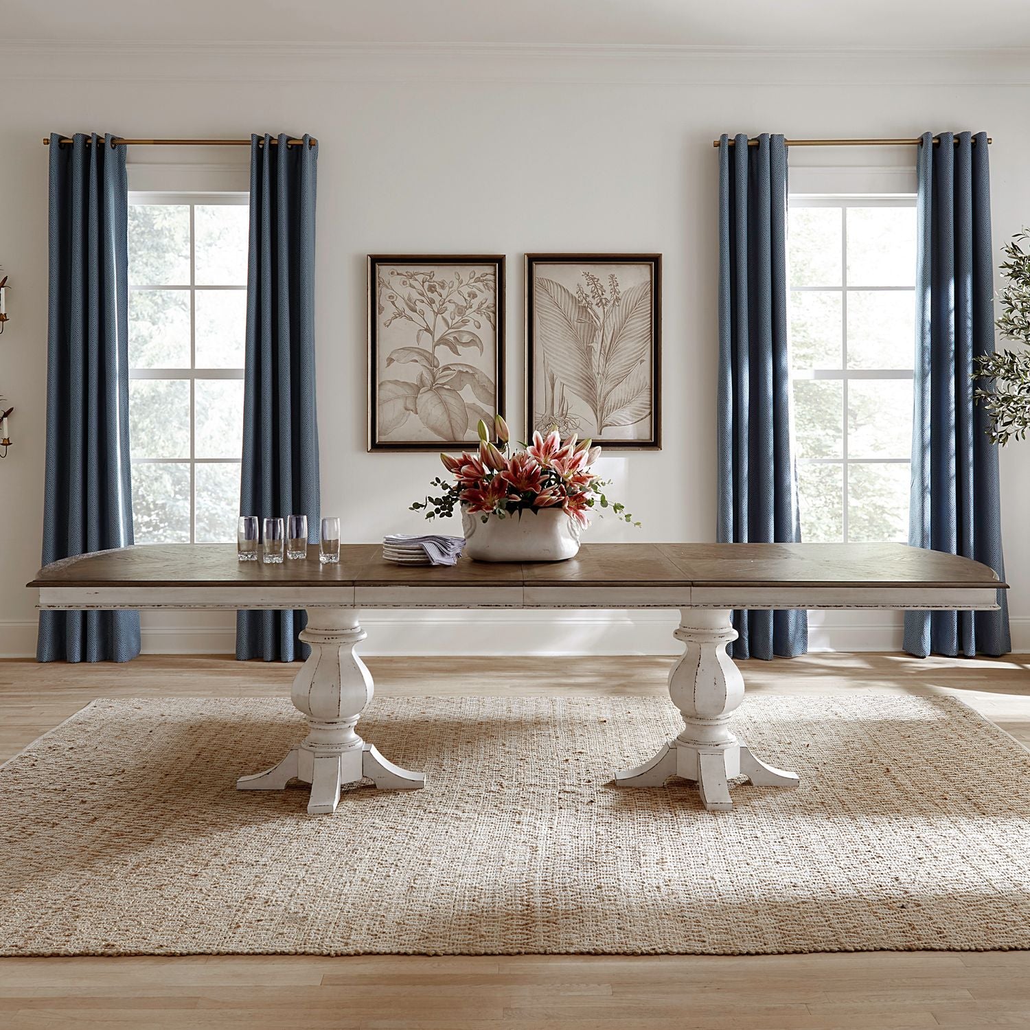 Magnolia Manor Table & 8 Chairs 244-C1000S-P4424-T4424 - Darseys Furniture & Mattress