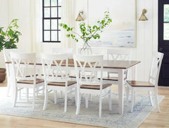 Springfield Maple Dining Table & 8 Chairs 4014272MS-WH/400L05WH/41011MS-WH