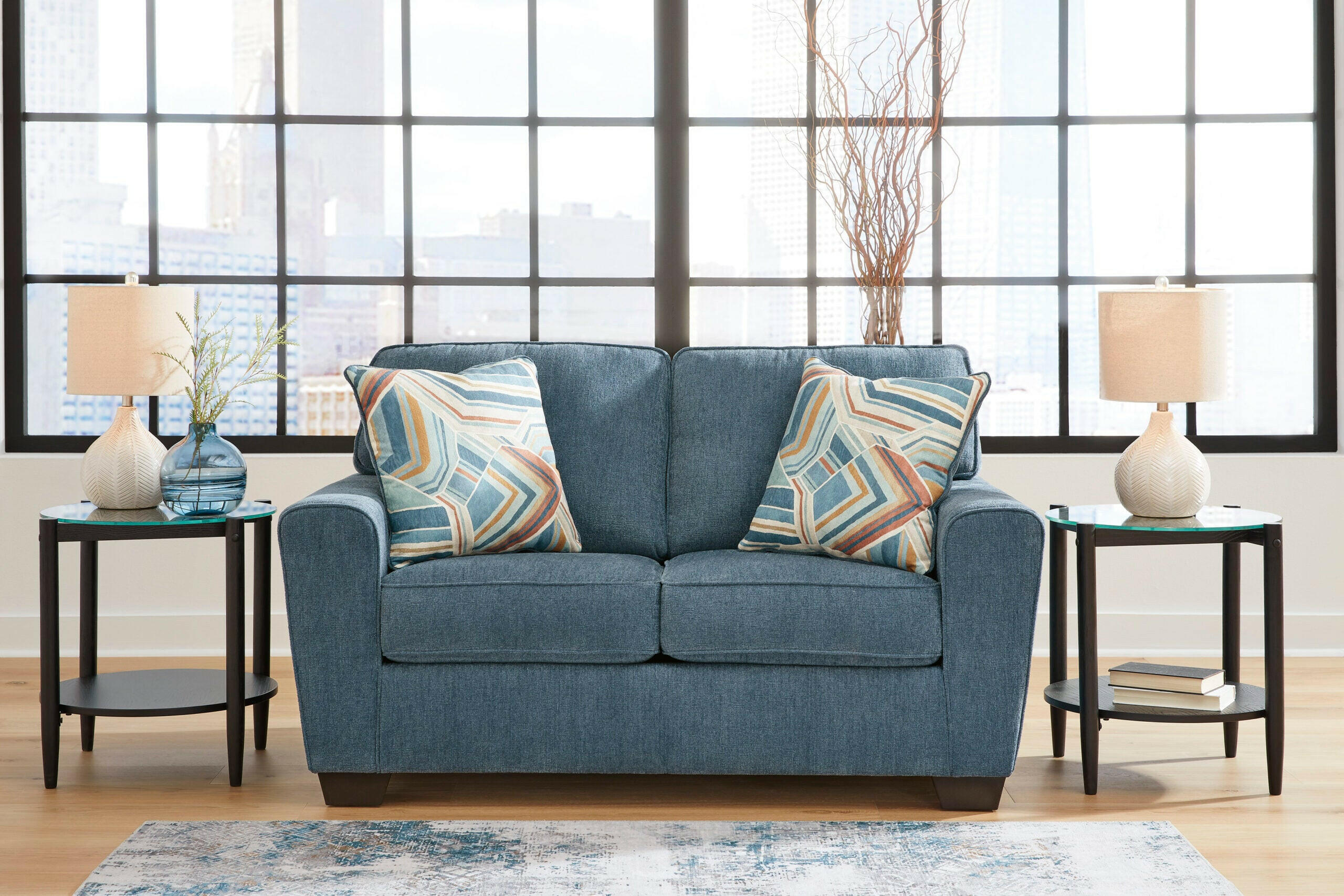 Cashton Blue Loveseat 4060535