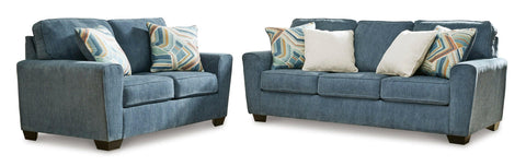 Cashton Blue Sofa & Loveseat 40605