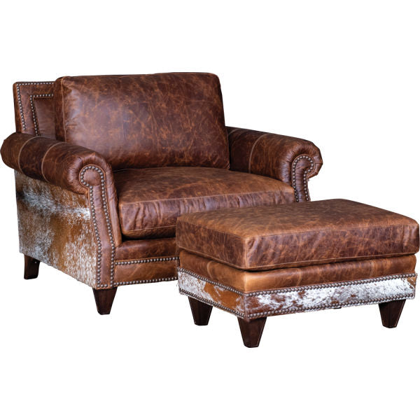 Coyote Tan Leather Longhorn Dark Hide Chair 4300LH40