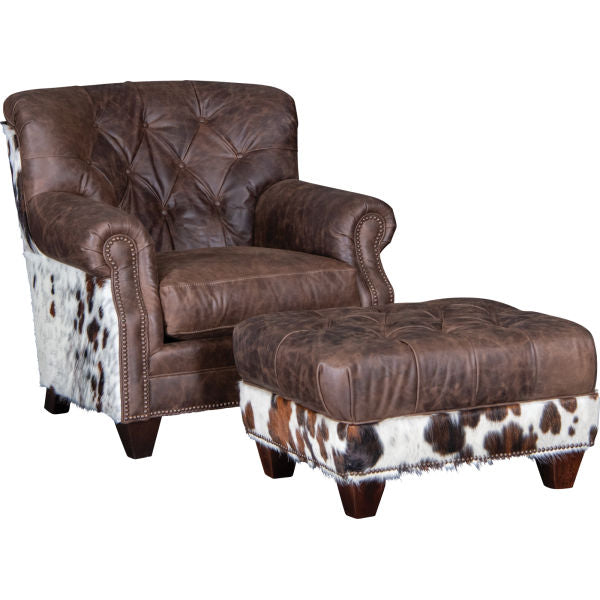 Coyote Walnut Leather Tricolor Truffle Hide Ottoman 4787LH50 Main image