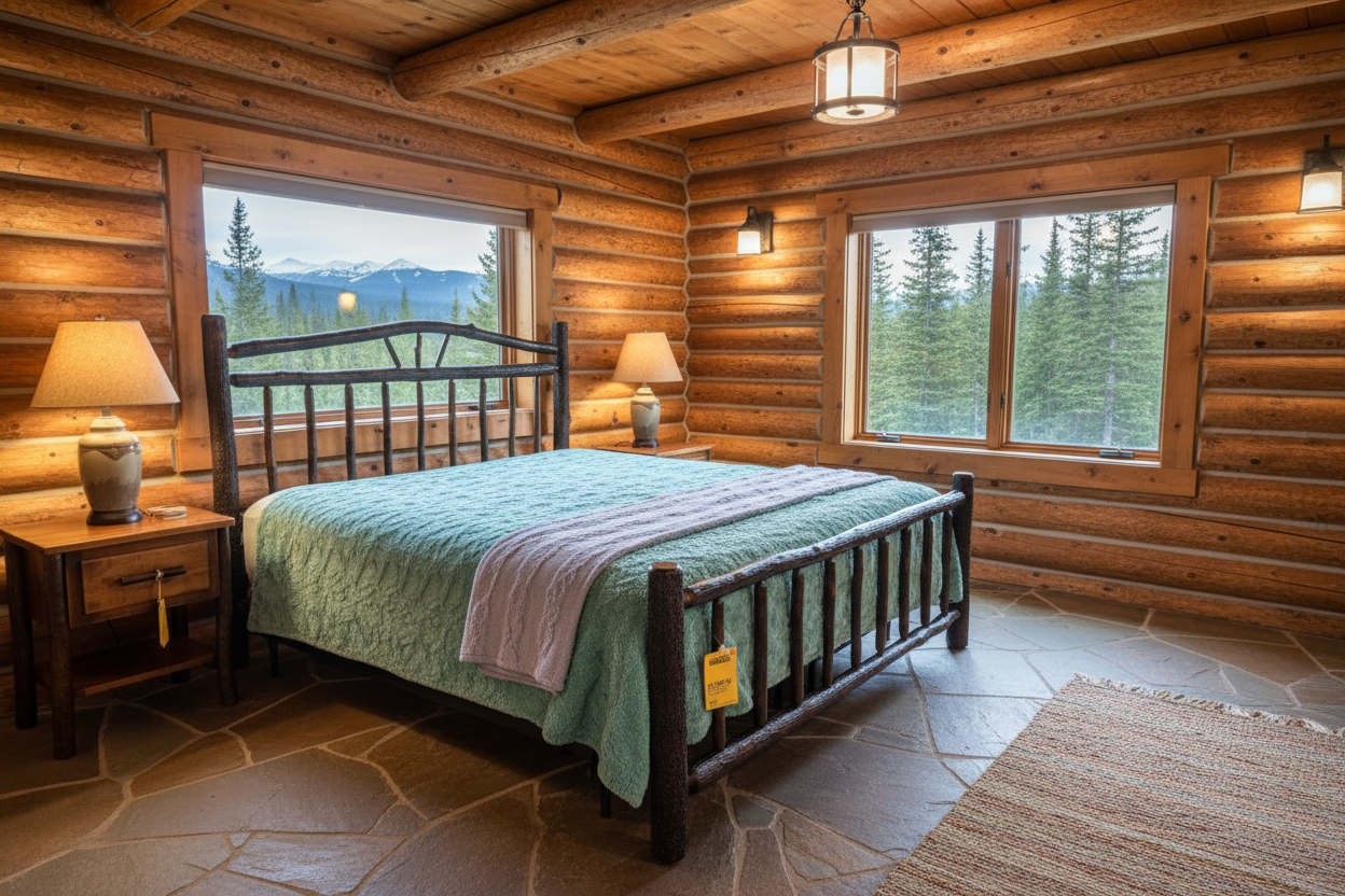 Mountain Retreat Hickory Michaels King Size Bed