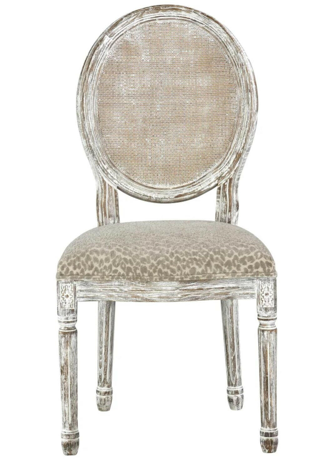 22544/52519 Robertson Table & 4 Maxwell Snow Leopard Chairs