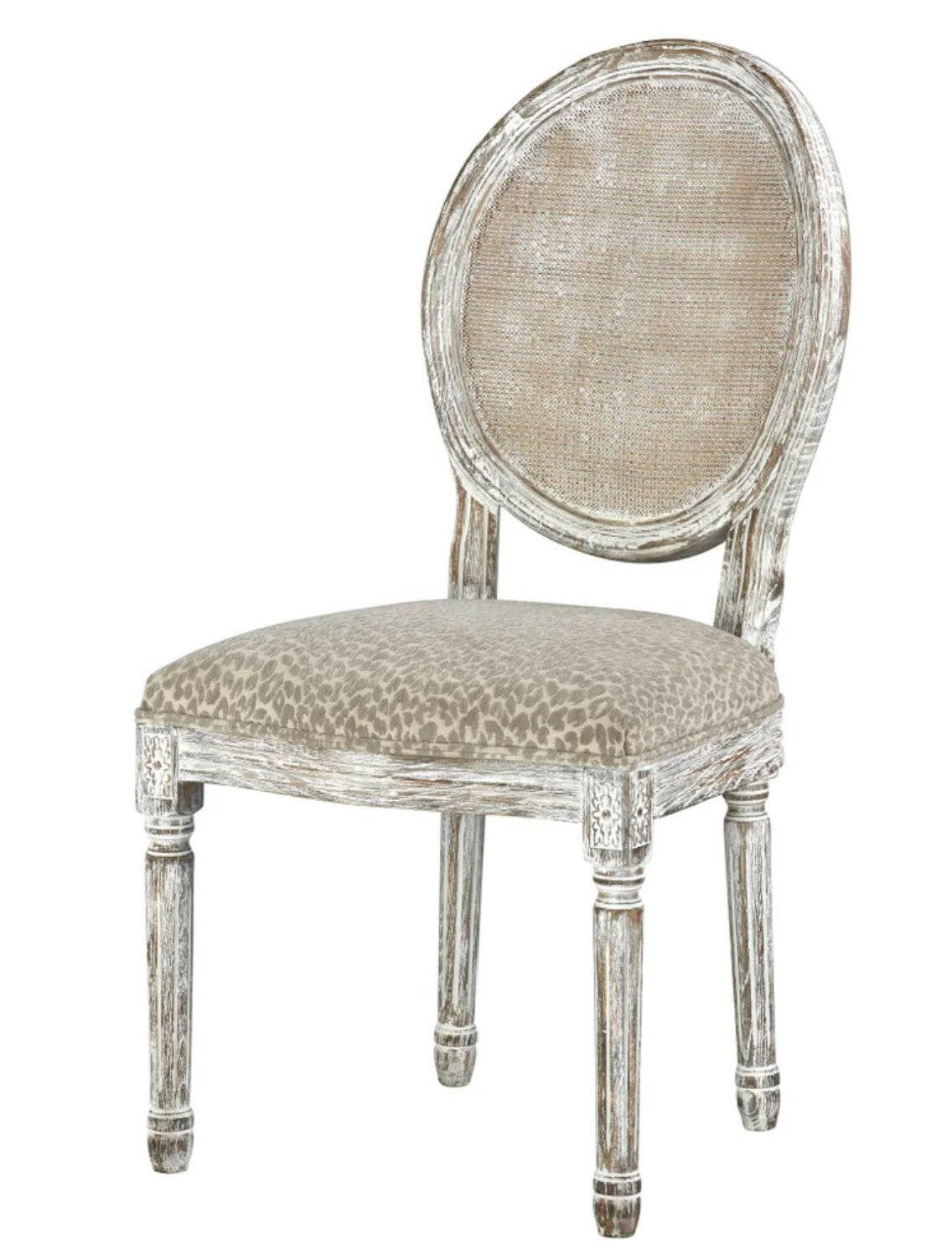 22544/52519 Robertson Table & 4 Maxwell Snow Leopard Chairs