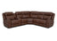 Introducing the Phoenix Seattle Auburn Sectional 693-31-56-99-7511-18 by Franklin Furniture Corp.—a luxurious brown leather sectional sofa featuring five spacious seats, including two power reclining end chairs and a built-in center console with convenient cup holders and storage. Designed for ultimate comfort and ease, this sectional showcases Franklin’s innovative WOW Seating System, all presented against a crisp white background.