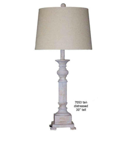 H & H Lamp 7053 Tan Distressed Lamp