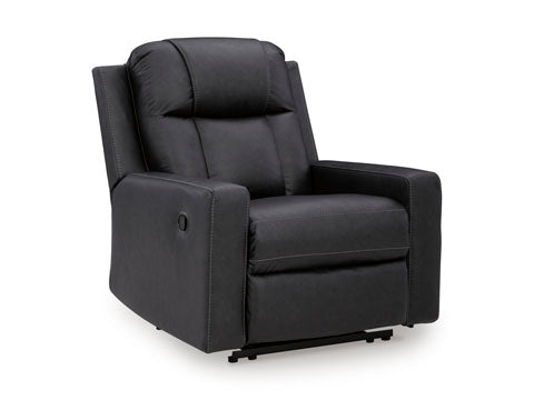 Mackmenville Carbon Recliner 7471329 in dark gray with contrast stitching and a side-mounted recline lever. Main image