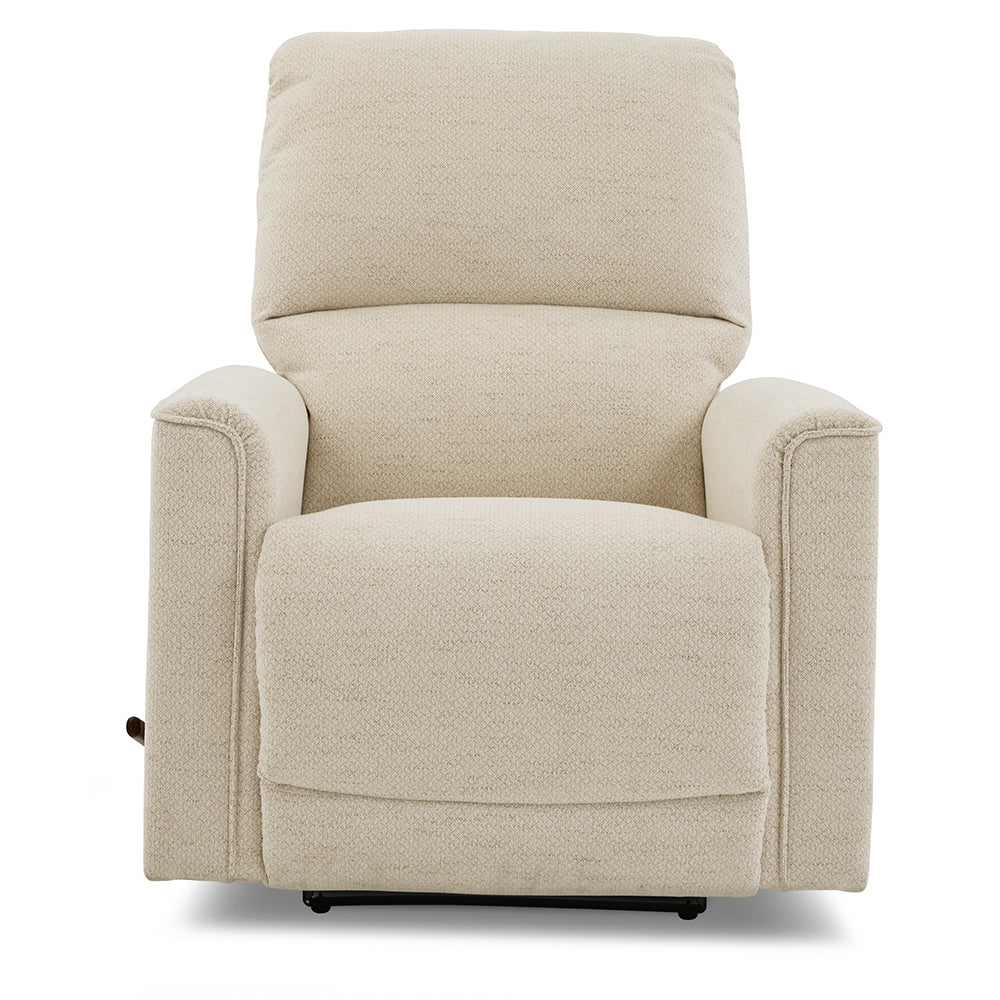 Beige upholstered La-Z-Boy Cade Recliner 803-10-D2068-60 with a high back, track arms, and a waterfall chaise seat.