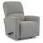 Light gray La-Z-Boy Cade Recliner 803-10-D2068-93 rocking recliner with a waterfall chaise seat and a wooden handle on the side.