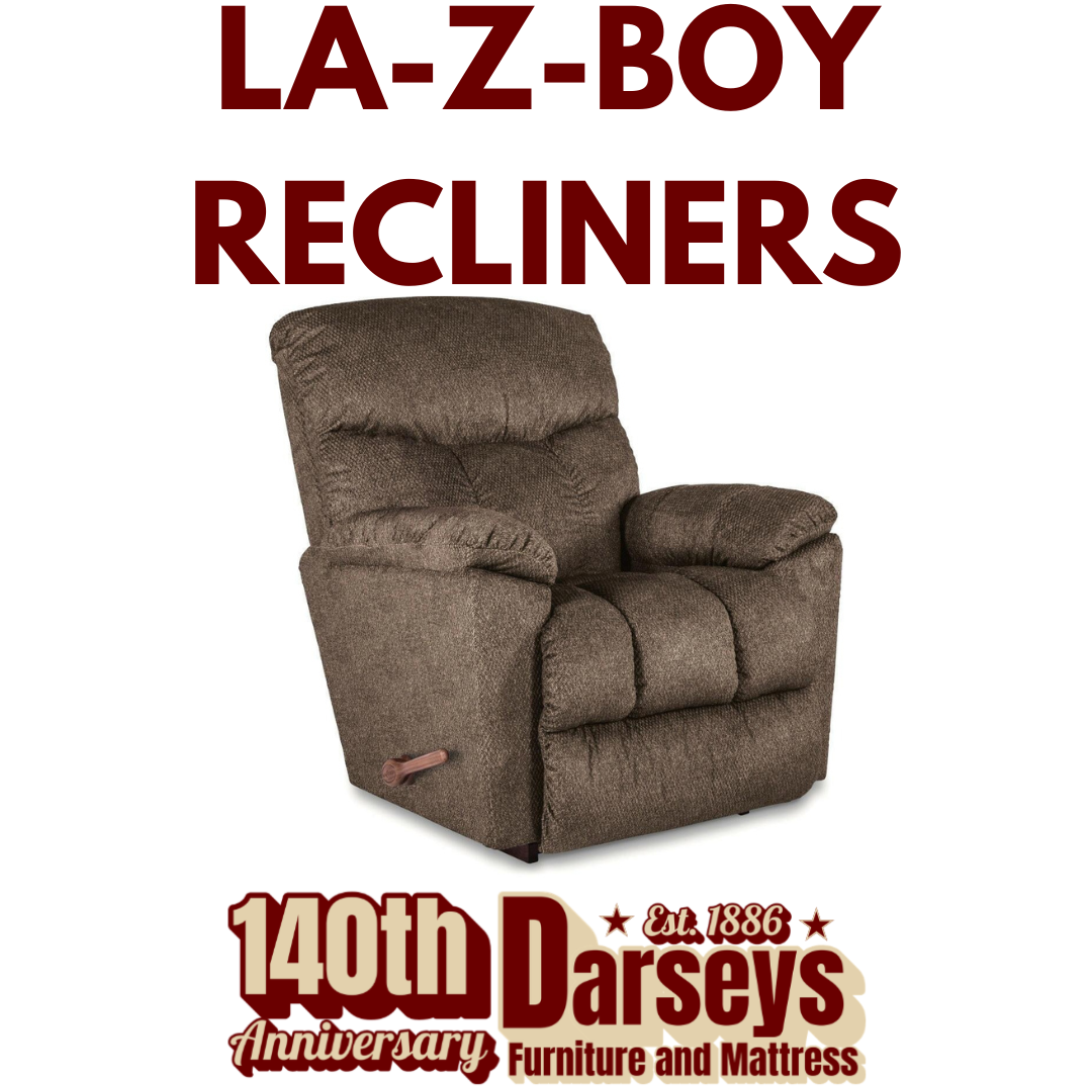 Brown recliner chair with 'La-Z-Boy' branding on a white background