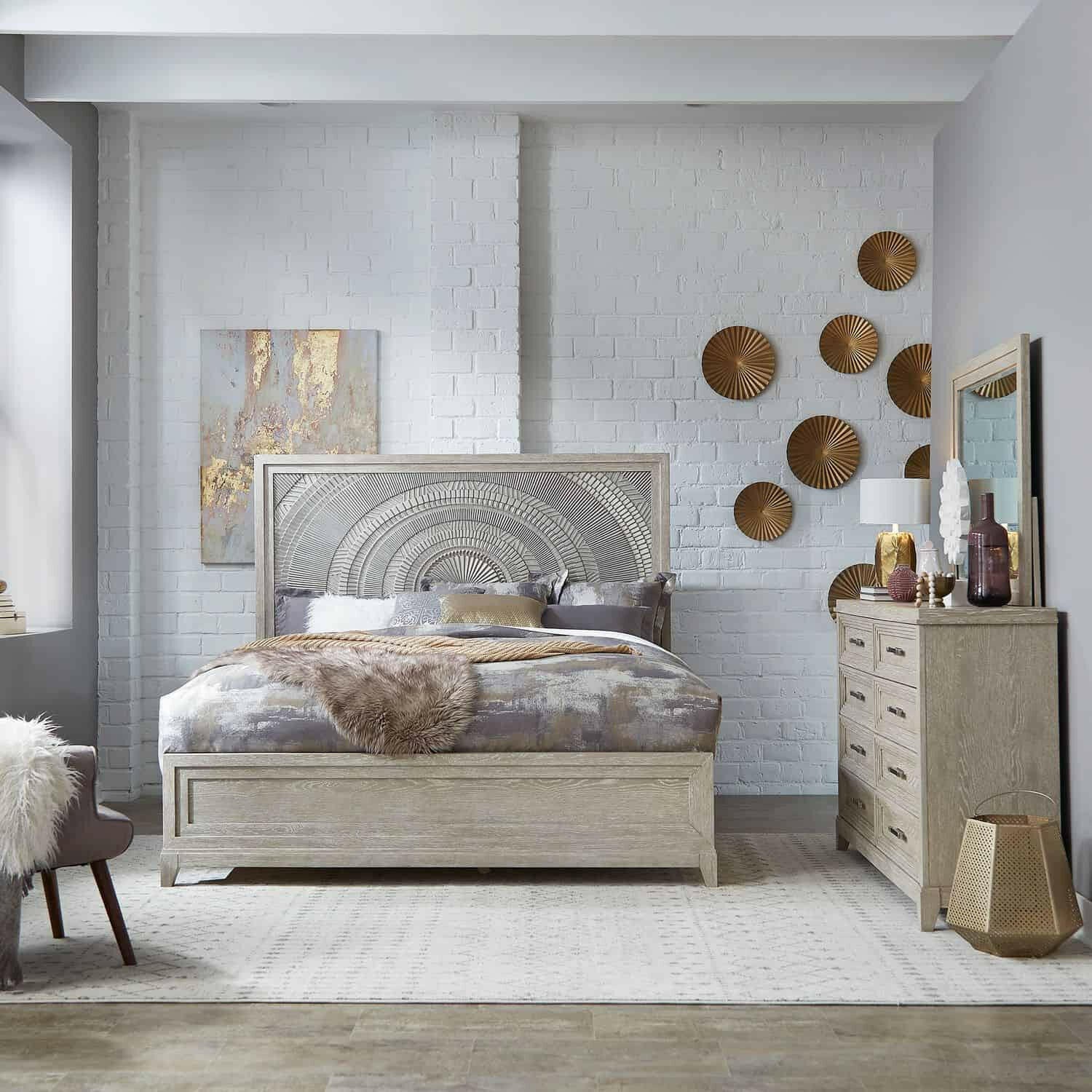 Belmar 902 Queen Headboard, Chest, & Dresser/Mirror.