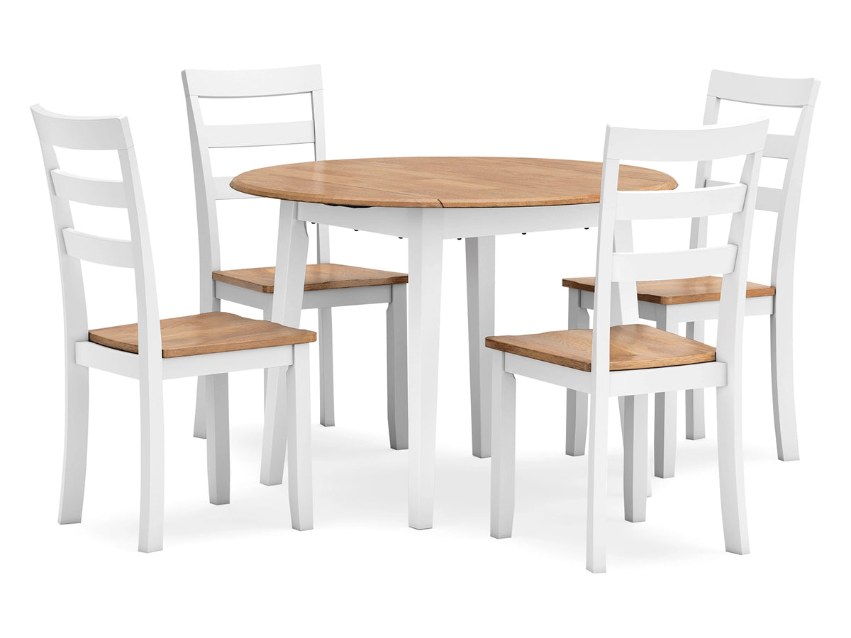 D398-01/15 Gesthaven White Table & 4 Chairs