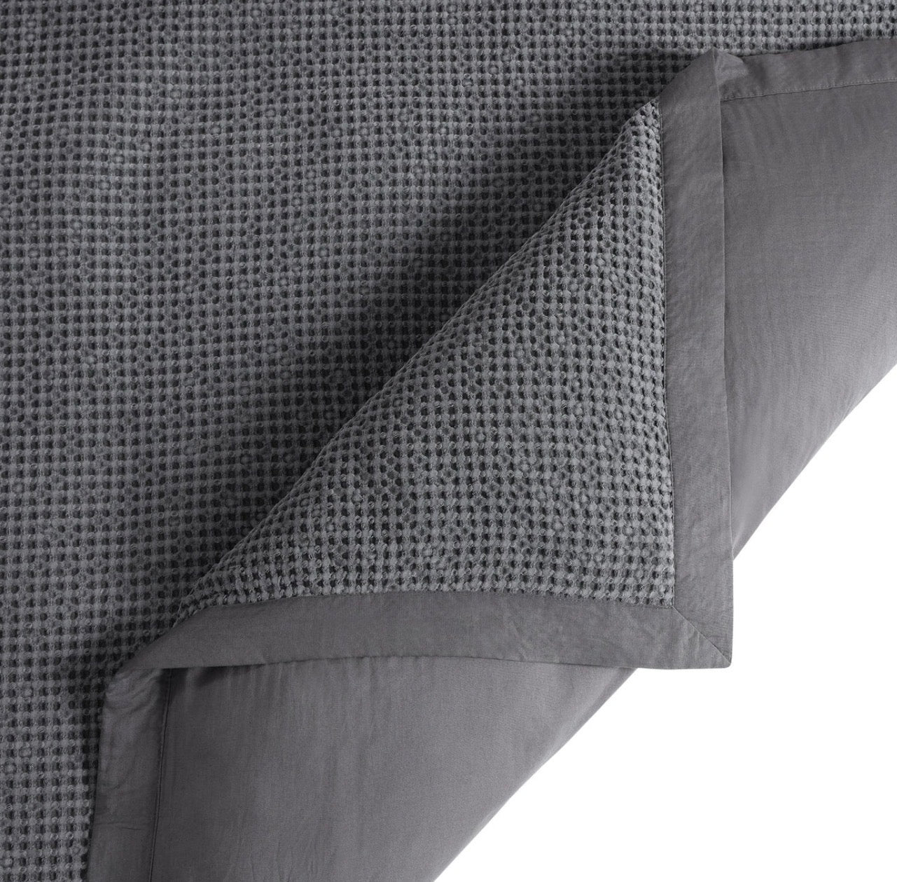 HiEnd Accents, Stonewashed Cotton Waffle Weave King Duvet Cover Set