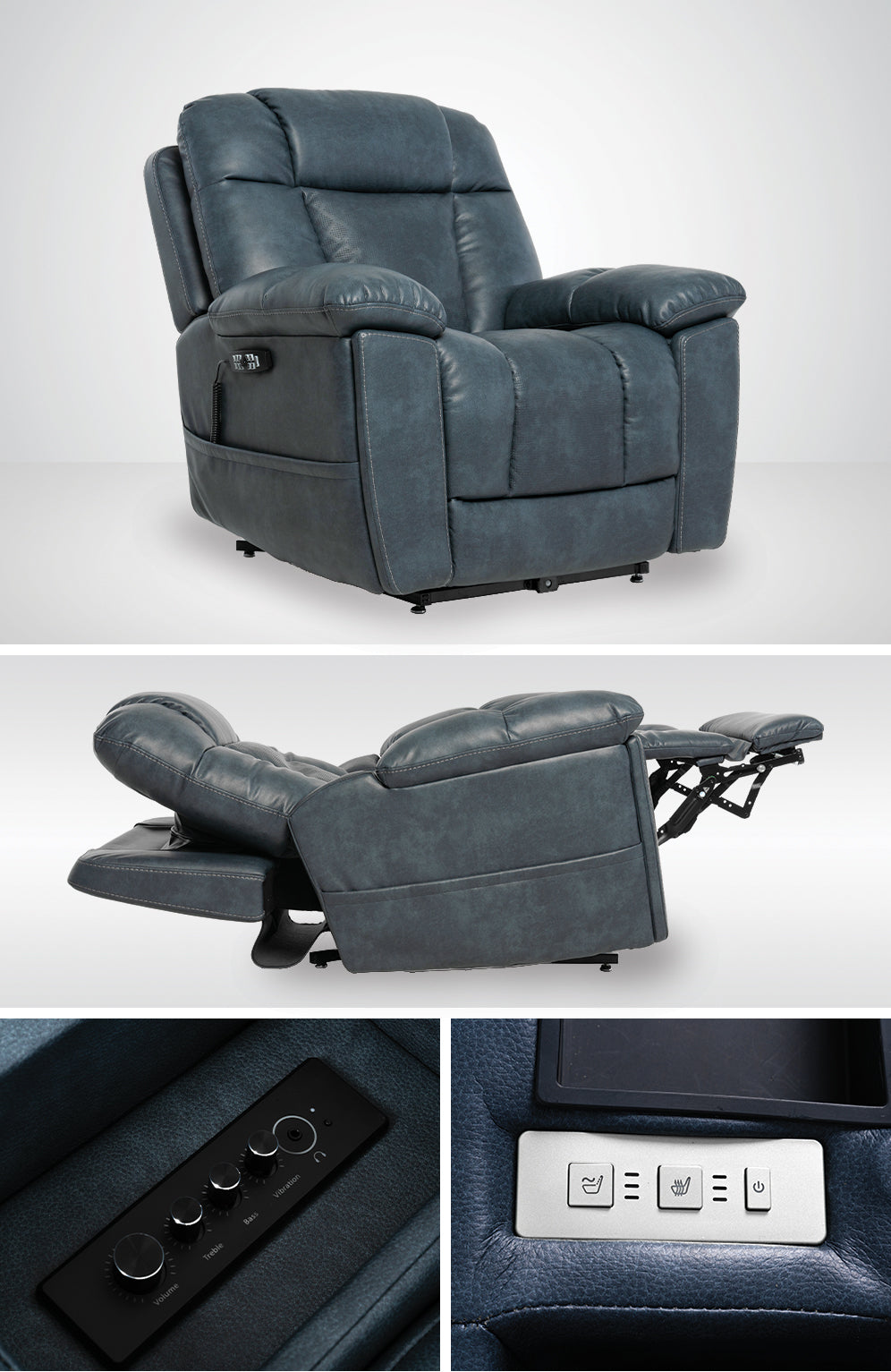 Infi Immerse Cappricio Slate Lift Chair MM8945-CSADR-H0A