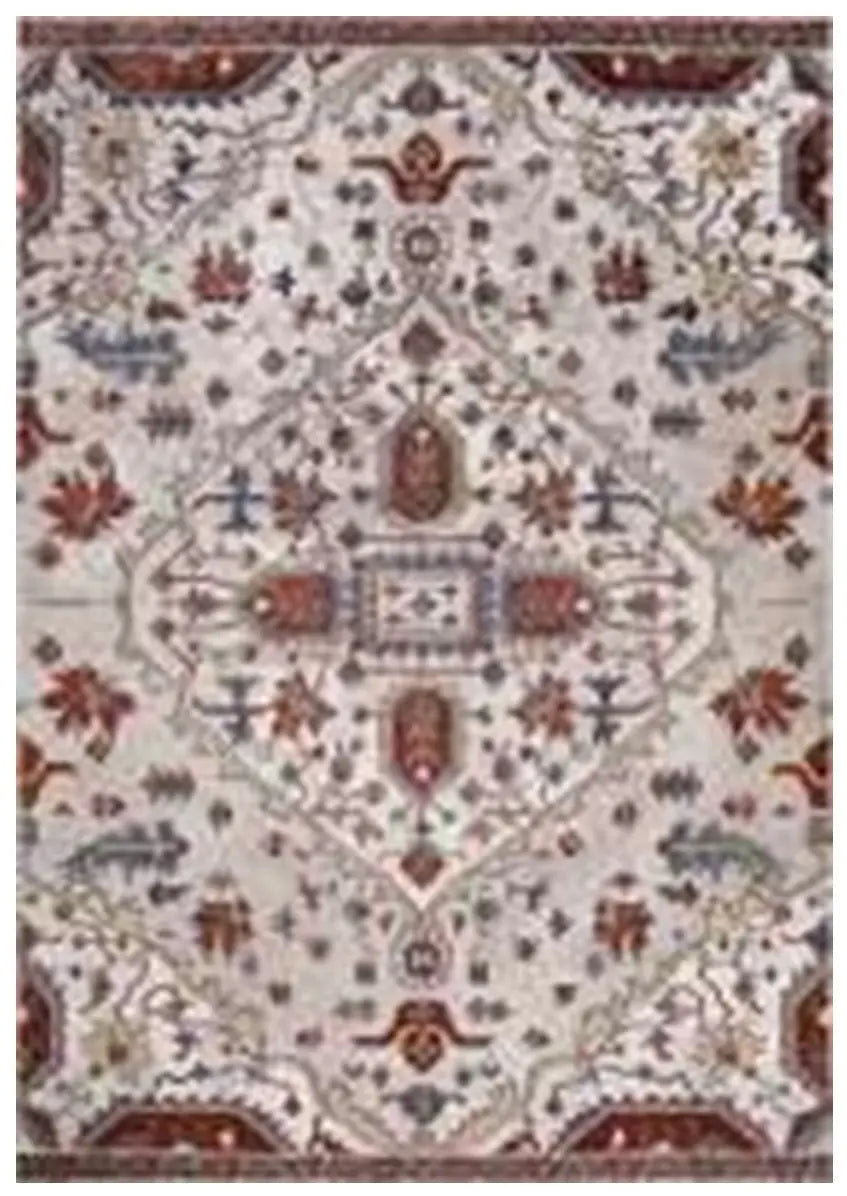 Medallion Ivory/Red 9' X 12' Rug OL5202