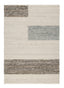 Ashley Barus Rug R406402, a handwoven 5 x 7 area rug with an off-white background and large, rectangular blocks in shades of brown and gray.