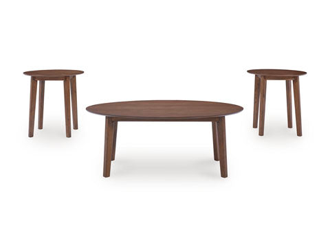 Gordonay Brown Cocktail Table and 2 End Tables T155-13