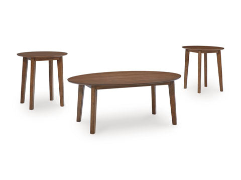 Gordonay Brown Cocktail Table and 2 End Tables T155-13