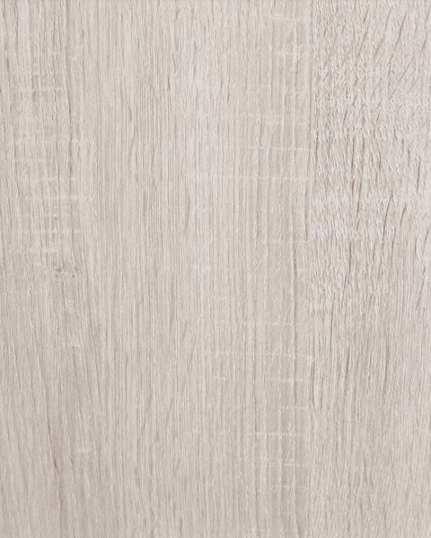 Close-up of the light gray wood grain texture on a Fendenmore White Chairside End Table T190-217.