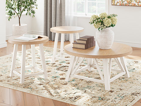 Fawndell Antique Cocktail Table and 2 End Tables T193-13