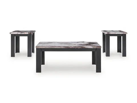 Jazmore Dark Brown Cocktail Table and 2 End Tables T255-13 - Darseys Furniture & Mattress