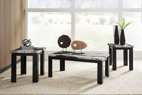 Jazmore Dark Brown Cocktail Table and 2 End Tables T255-13 - Darseys Furniture & Mattress