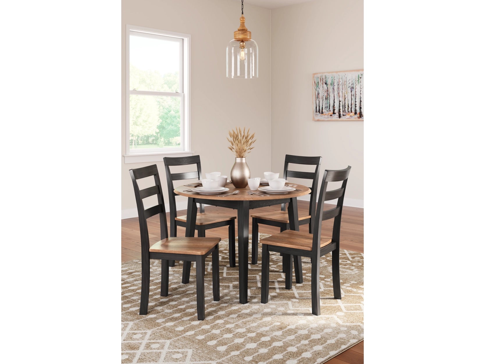 Gesthaven Brown Table & 4 Chairs D396-01/15.